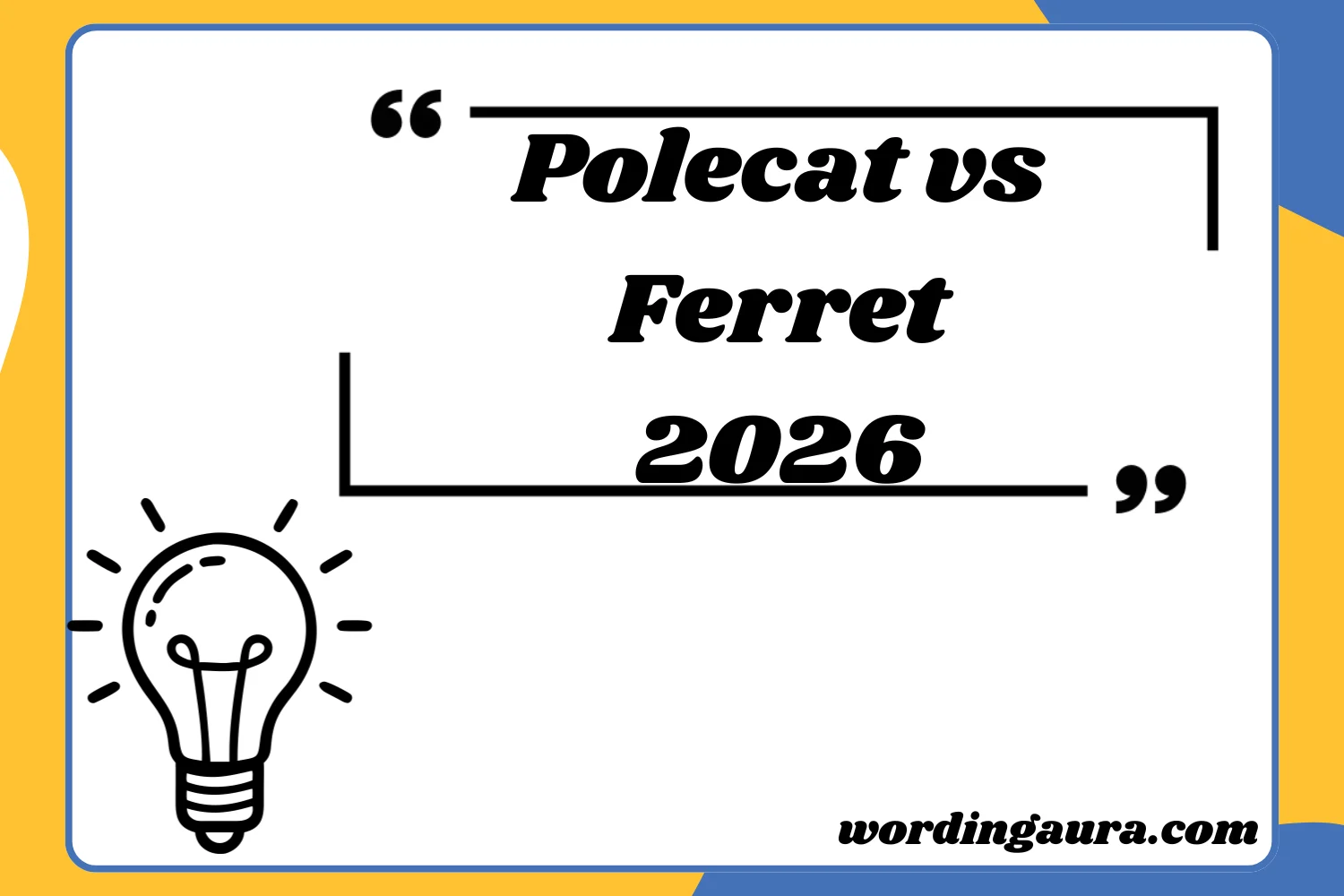 Polecat vs Ferret2026