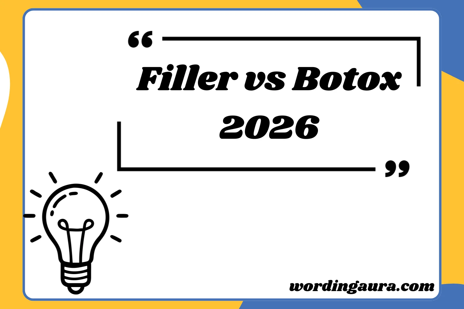 Filler vs Botox2026