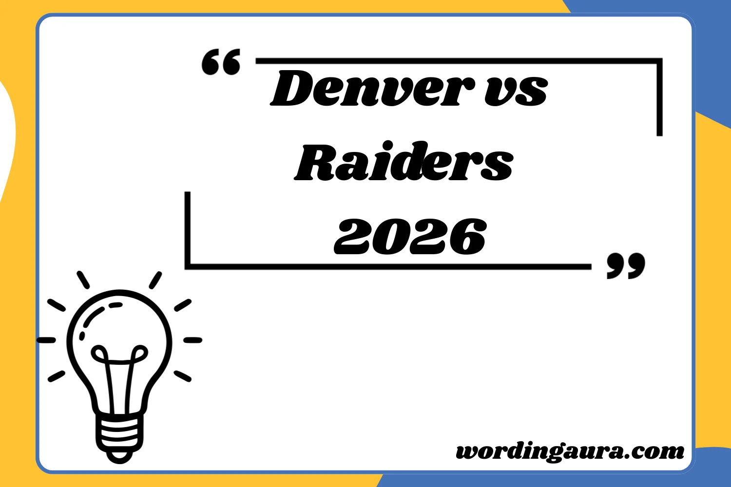 Denver vs Raiders2026