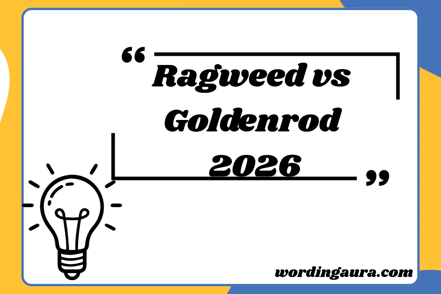 Ragweed vs Goldenrod2026