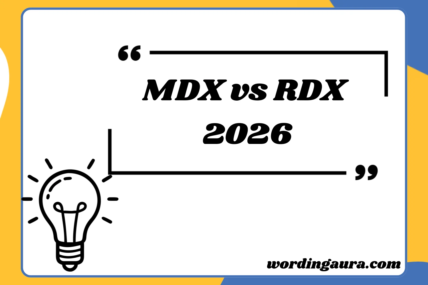 MDX vs RDX2026
