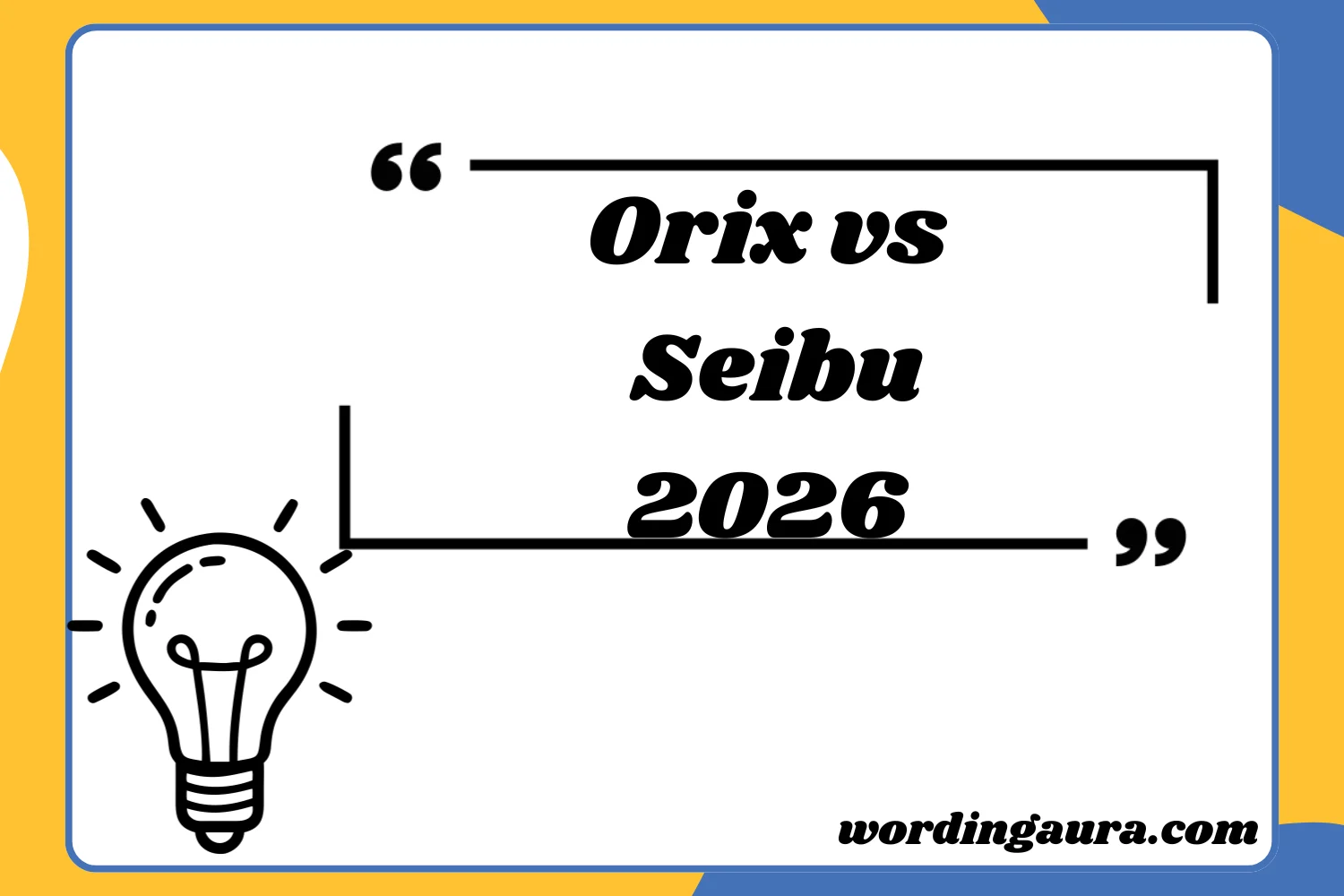 Orix vs Seibu2026
