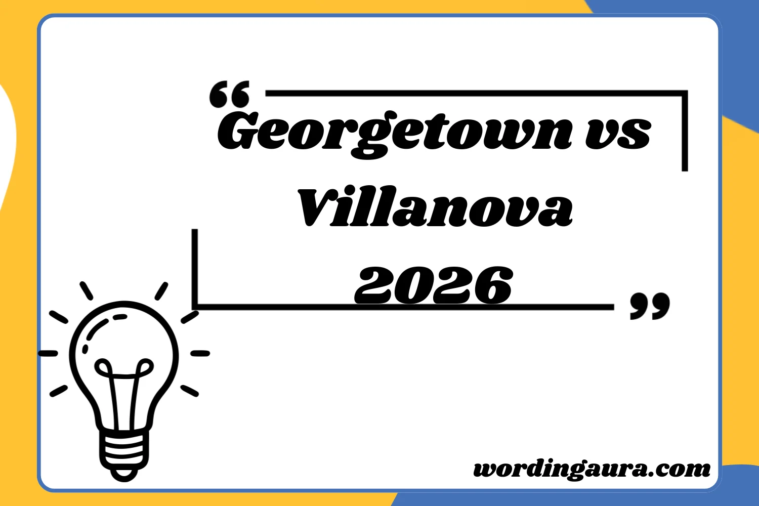 Georgetown vs Villanova 2026