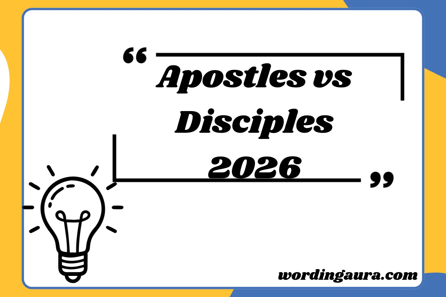 Apostles vs Disciples2026